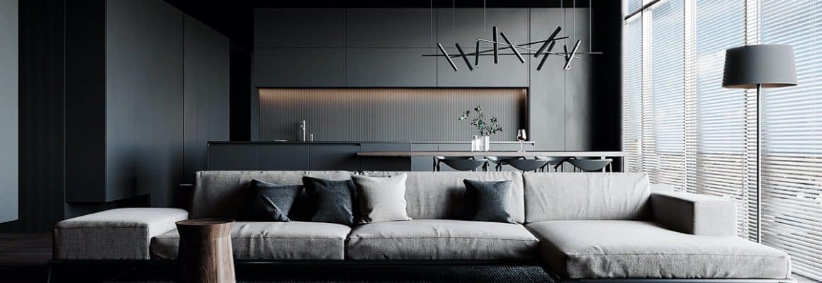 black-and-grey-living-room